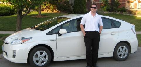Mike Clarke with his Toyota Prius