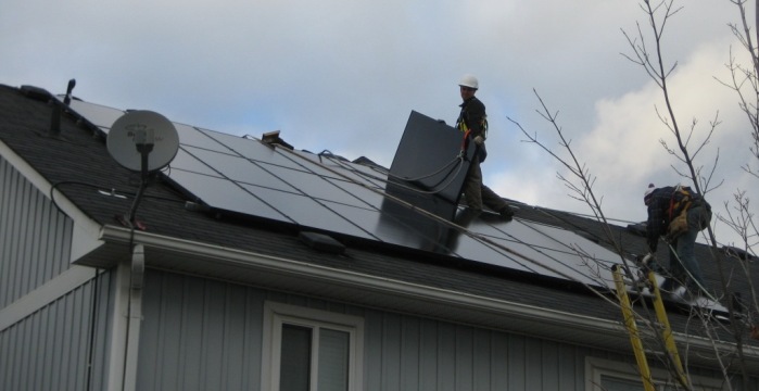 solar panels installed on roof